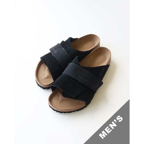 ビルケンシュトック サンダル BIRKENSTOCK メンズ Kyoto Nubuck-Suede Leather - BLACK - MEN'S キョウト 1022350 送料無料