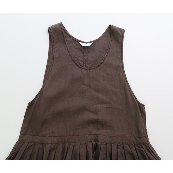 ホームスパン ワンピース homspun レディース リネンバイオ ノースリーブ ワンピース TAUPE 1624 送料無料の画像