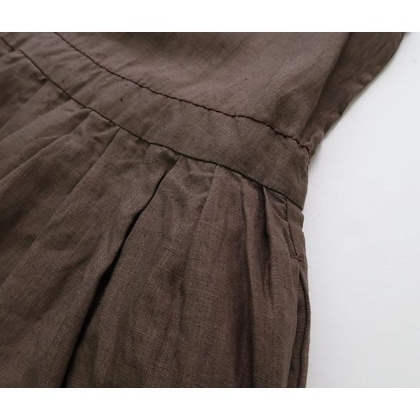 ホームスパン ワンピース homspun レディース リネンバイオ ノースリーブ ワンピース TAUPE 1624 送料無料の画像