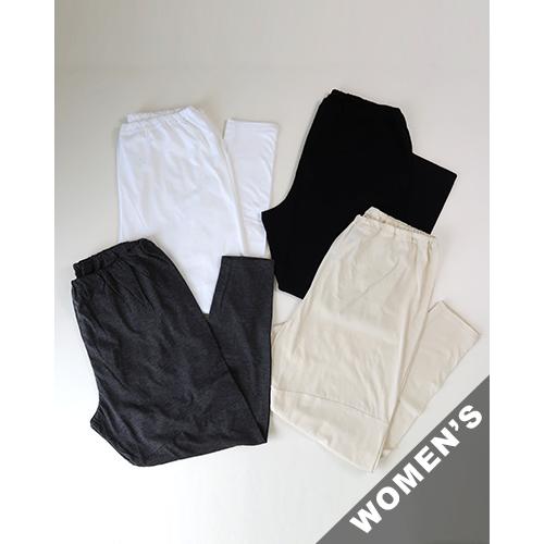homspun ホームスパン パンツ レディース 60/1天竺8分丈パンツ