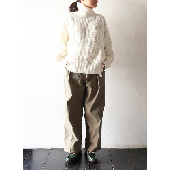 homspun かのこ編み BIG プルオーバー ネイビー x ベージュ homspun かのこ編み BIG プルオーバー ネイビー x ベージュ homspun