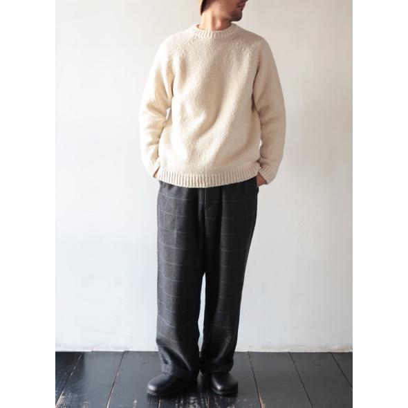 evam eva エヴァムエヴァ ニット メンズ renew-wool raglan pullover 