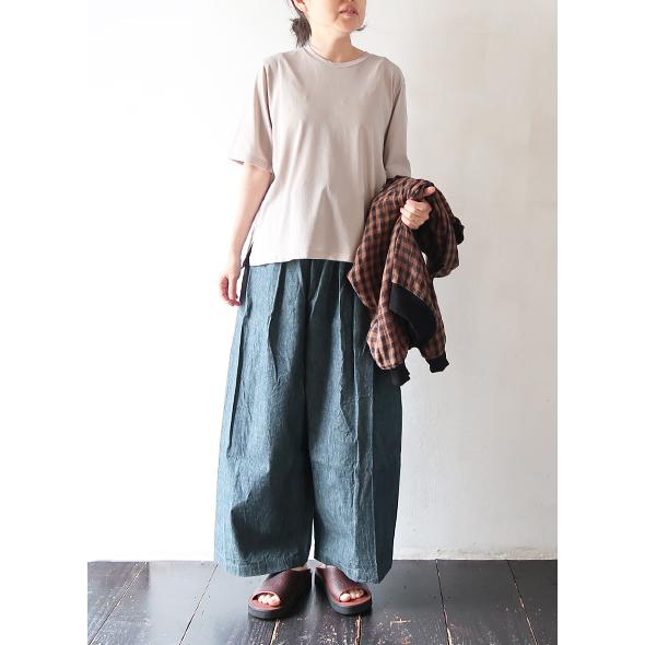 evam eva  リネンカットソー evameva (エヴァムエヴァ) raising cotton linen shirt tunic