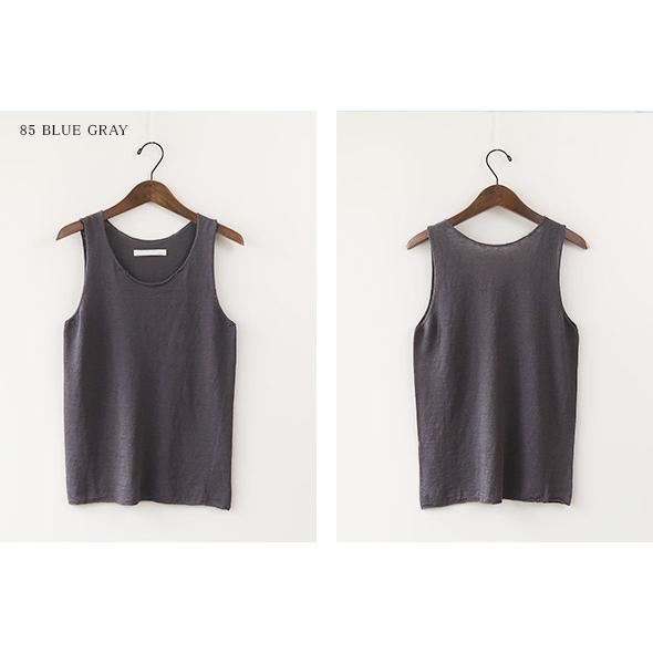 evam eva エヴァムエヴァ コットンスリーブ　M グレージュ　タンクトップ evam eva（エヴァムエヴァ） タンクトップ レディース linen