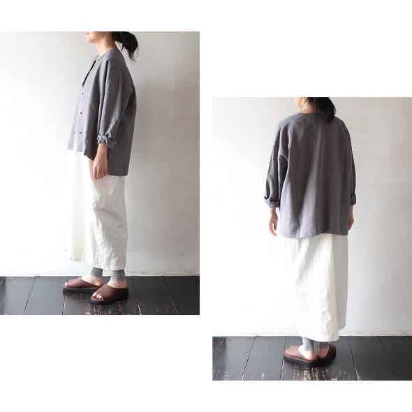 evam eva（エヴァムエヴァ） シャツ レディース linen washi no collar