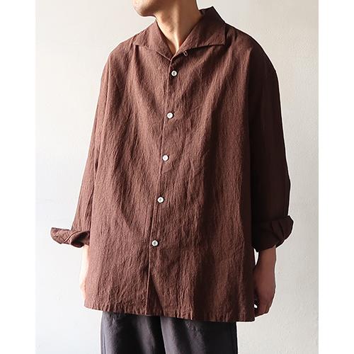 ソウボウ シャツ SOWBOW メンズ SHIRT-A - LINEN COTTON HOUNDS TOOTH