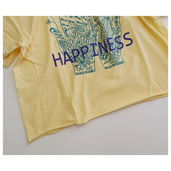 ザデイオンザビーチ Tシャツ THE DAY ON THE BEACH レディース Cutoff Comfort T "Happiness Hand" カットオフコンフォートTシャツ TG-24025 メール便可｜takanna｜05