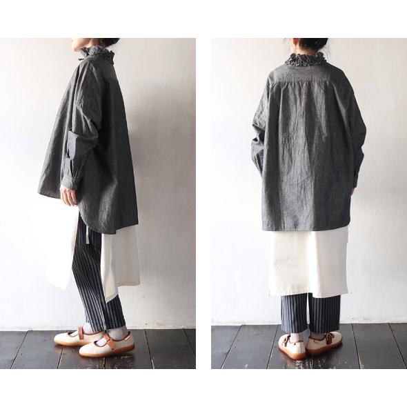 Yarmo（ヤーモ） シャツ レディース Dungaree Ruffle Shirts - BLACK