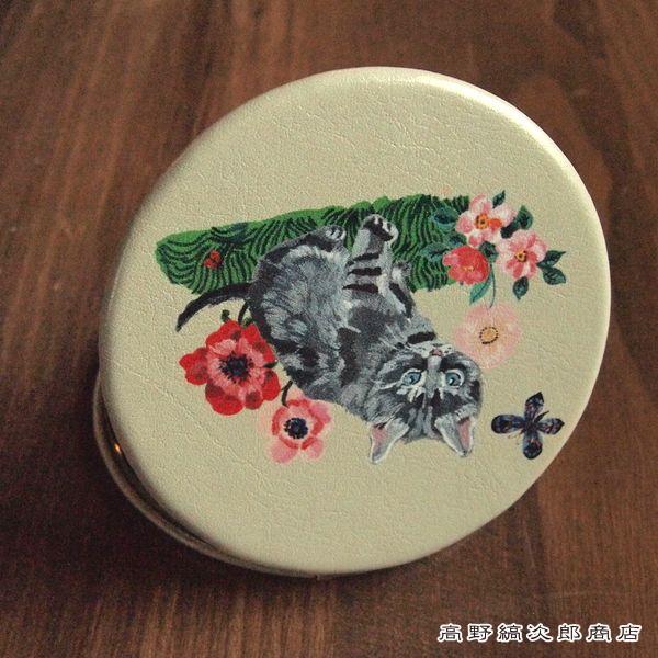 正規取扱店】 Nathalie LeteコンパクトミラーCat グレー 猫 ねこC 新品 ナタリーレテ コンパクトミラー ブレーメン ねこ ネコ 猫 いぬ 犬