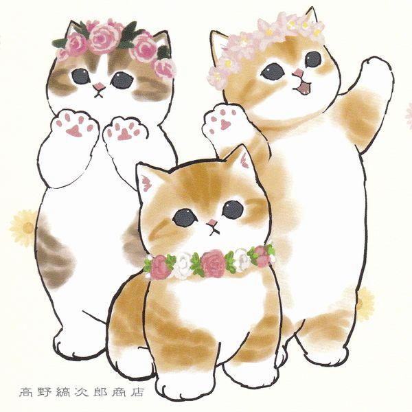 mofusandポストカード1枚 花冠 猫【レターパックプラス可40個まで