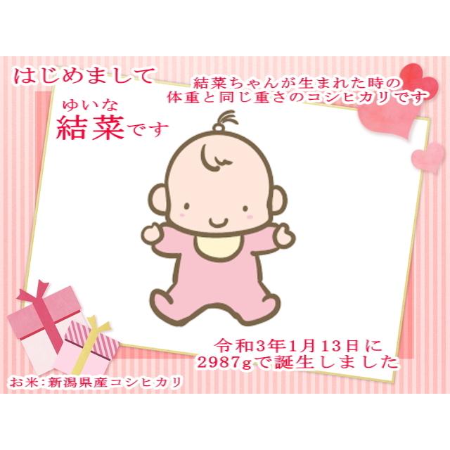 名入れギフト【我が家の新米です】オリジナルラベル体重米 新潟県産 