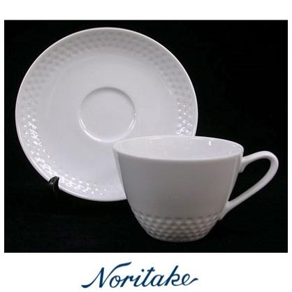 ノリタケ 【ノリタケ】≪リズモホワイト≫ ティー・コーヒー碗皿 ノリタケ 【ノリタケ】≪リズモホワイト≫ ティー・コーヒー碗皿
