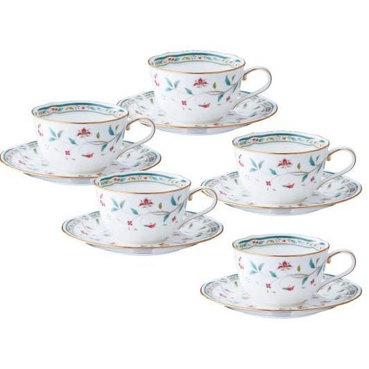 ノリタケ 【ノリタケ】花更紗 ティー・コーヒー碗皿5客 : ギフトハウス 
