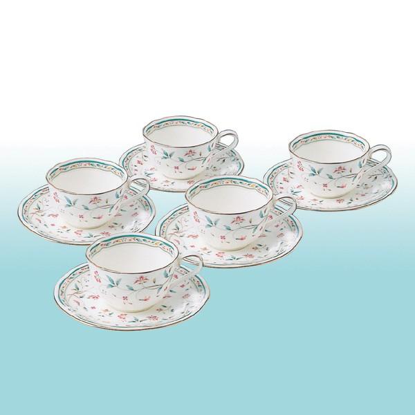 ノリタケ 【ノリタケ】花更紗 ティー・コーヒー碗皿5客 : ギフトハウス 