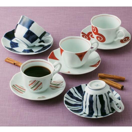 有田焼】≪波佐見焼≫ 染錦モダン コーヒー碗皿揃 コーヒー 有田焼】≪波佐見焼≫ 染錦モダン コーヒー碗皿揃 コーヒー