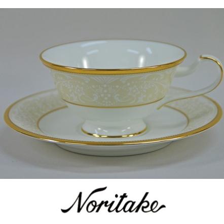ノリタケ】≪ホワイトパレス≫ ティー・コーヒー碗皿ペア Noritake