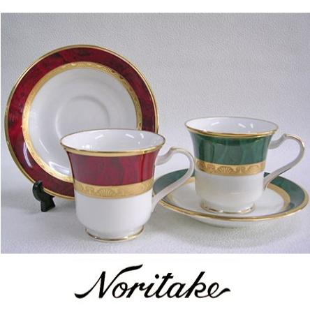 ノリタケ 【ノリタケ】≪フィッツジェラルド≫ アメリカン碗皿ペア