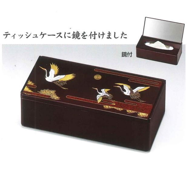 松鶴 鏡付きティッシュケース 菊紋入 : ギフトハウスタカノYahoo!店
