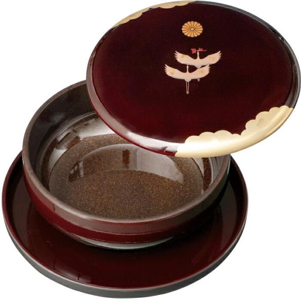 盆付き菓子器 溜金雲昇鶴 菊紋入 : ギフトハウスタカノYahoo!店 - 通販