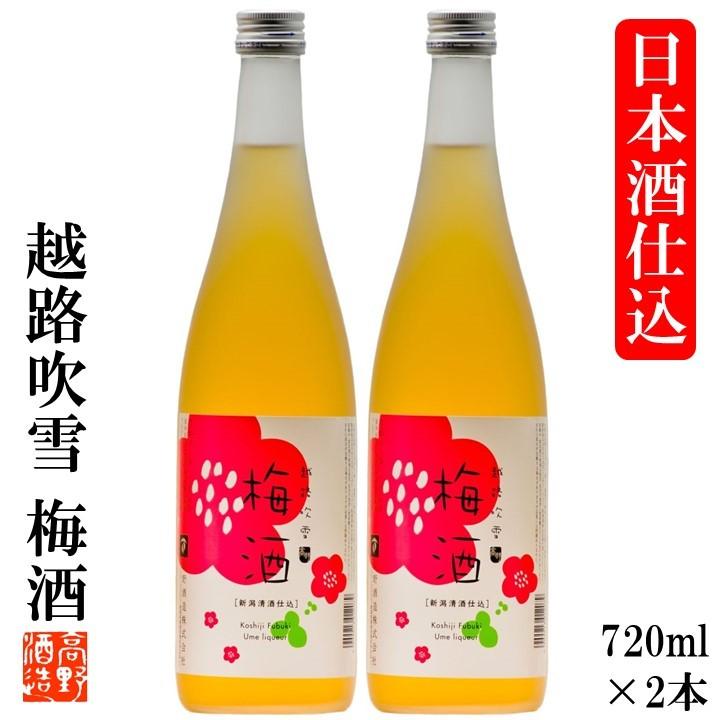 梅酒 日本酒仕込み 越路吹雪 720ml 2本 セット 日本酒梅酒 日本酒ベース お酒 プレゼント ギフト 新潟 高野酒造