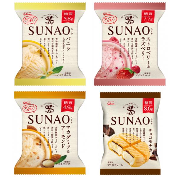 江崎グリコ ＳＵＮＡＯ (6×4)24入 (冷凍)(アイスクリーム ロカボ 低糖質 SUNAO スナオ 熨斗対応 母の日 父の日) 4つ選んで、本州一部冷凍送料無料｜takaoka｜02