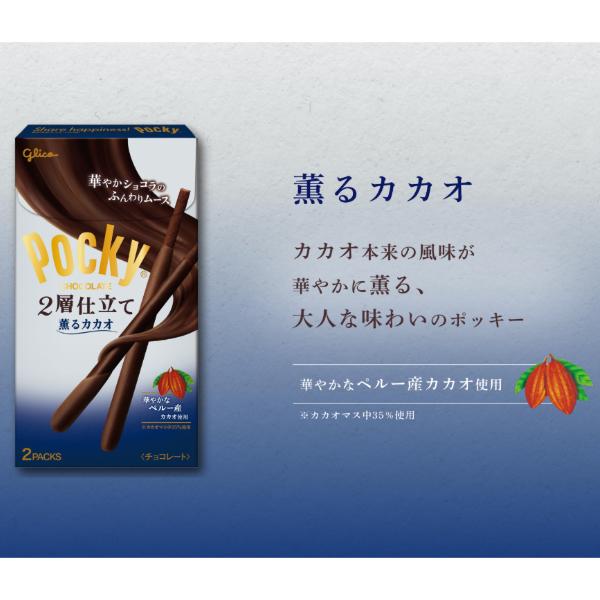 Pocky 江崎グリコ ポッキー2層仕立て 薫るカカオ 2袋×10入