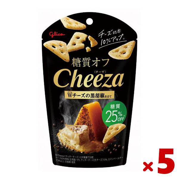 Cheeza 江崎グリコ 糖質オフチーザ ダブルチーズの黒胡椒仕立て 36g×5入 (おつまみ ロカボ スナック) (np-3)(賞味期限 ...