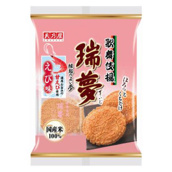 天乃屋 歌舞伎揚 瑞夢えび味 6枚×12入 (Y10)(ケース販売 天乃屋 歌舞伎揚 瑞夢えび味 6枚×12入 (Y10)(ケース販売