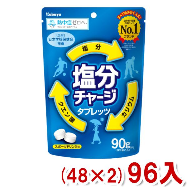 スナック お菓子 おつまみ 食品 本州一部送料無料 カバヤ 塩分チャージタブレッツ ４８袋入 ２ケース ９６入 Y16