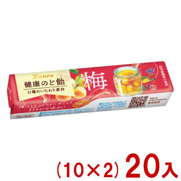 健康のど飴 カンロ 11粒 梅 スティックタイプ (10×2)20入 (健康梅のど