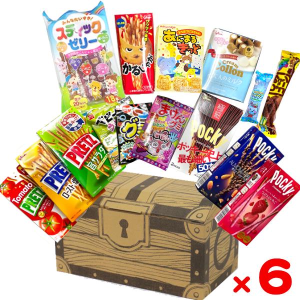 グリコ（glico） お菓子 駄菓子 詰め合わせ (15点 宝箱×6個