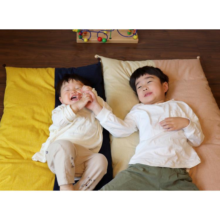 キッズサイズ ごろ寝敷き布団 55×120cm 洛中高岡屋 日本製 京都職人手仕立て 軽量 お昼寝マット_2