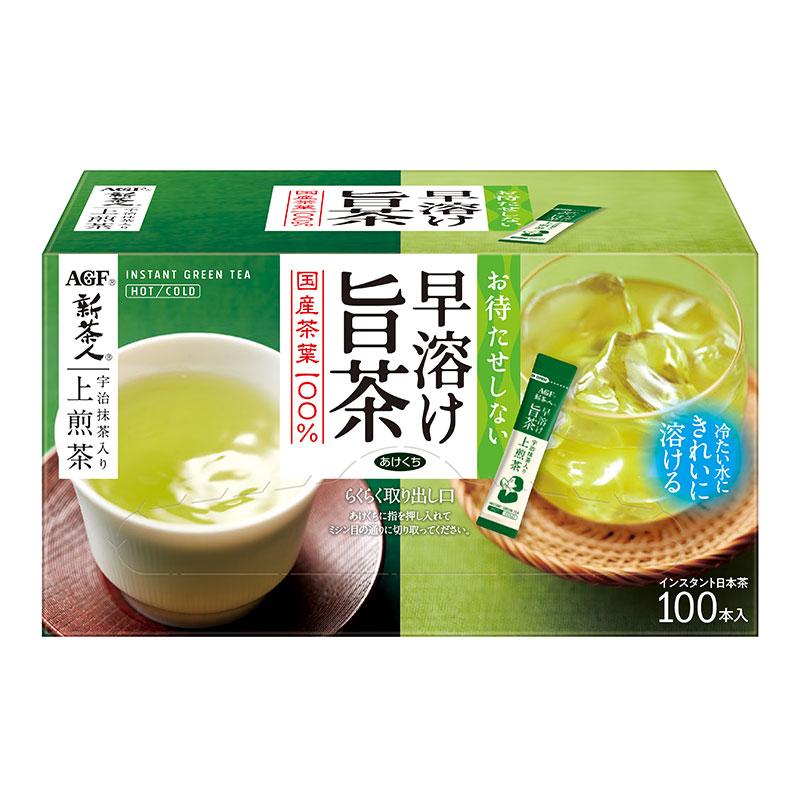 AGF 新茶人 早溶け旨茶 宇治抹茶入り上煎茶スティック 100本×10箱　送料無料(一部地域を除く)｜takaomarket｜02