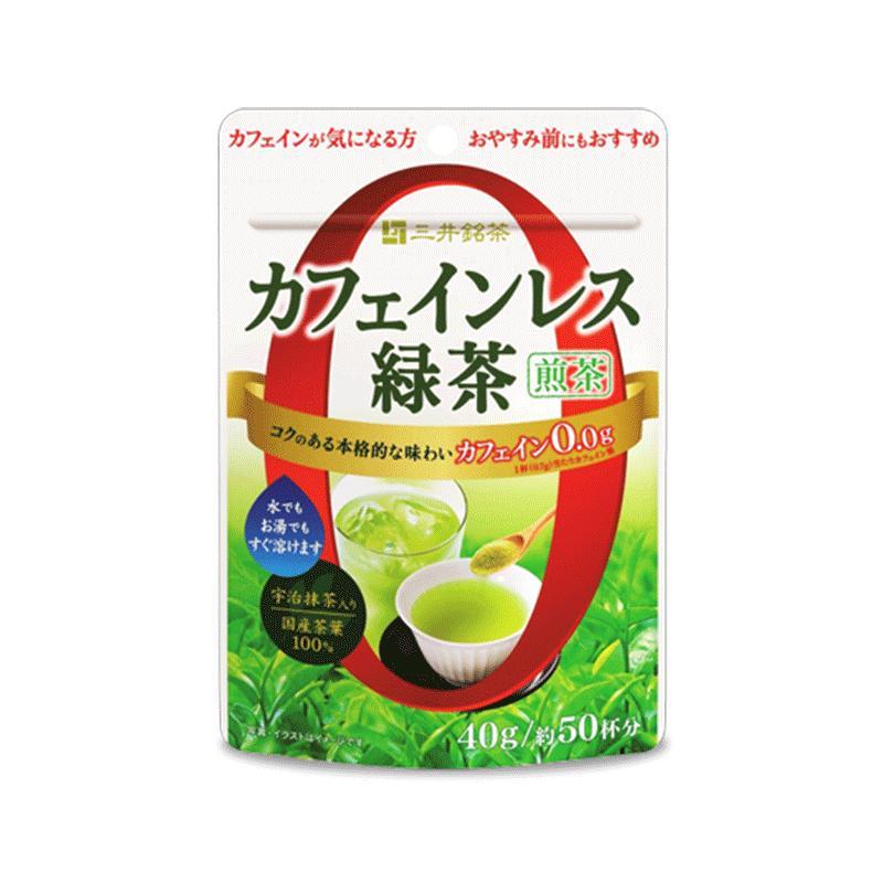 三井銘茶 カフェインレス緑茶 煎茶 40g×48袋(24袋×2ケース) インスタント緑茶 宇治抹茶 国産茶葉 送料無料(一部地域を除く)の画像