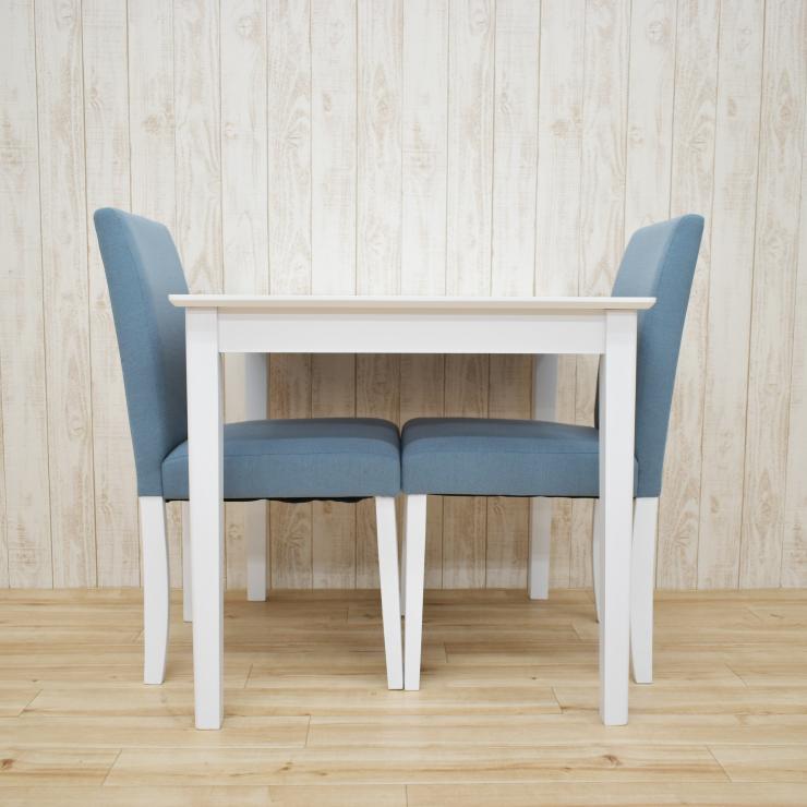 ダイニングテーブルセット3点 幅75cm ac75-3-rusi342bl ホワイト 白 ブルー 2人用 コンパクト チェア 食卓 リビング 6s-2k-170/160 hg_7