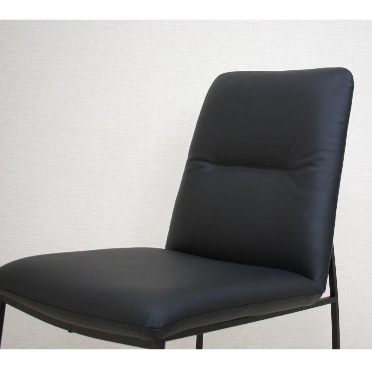 ダイニングチェア 本革張り 完成品 2脚 スチール脚 baru-ch-343 