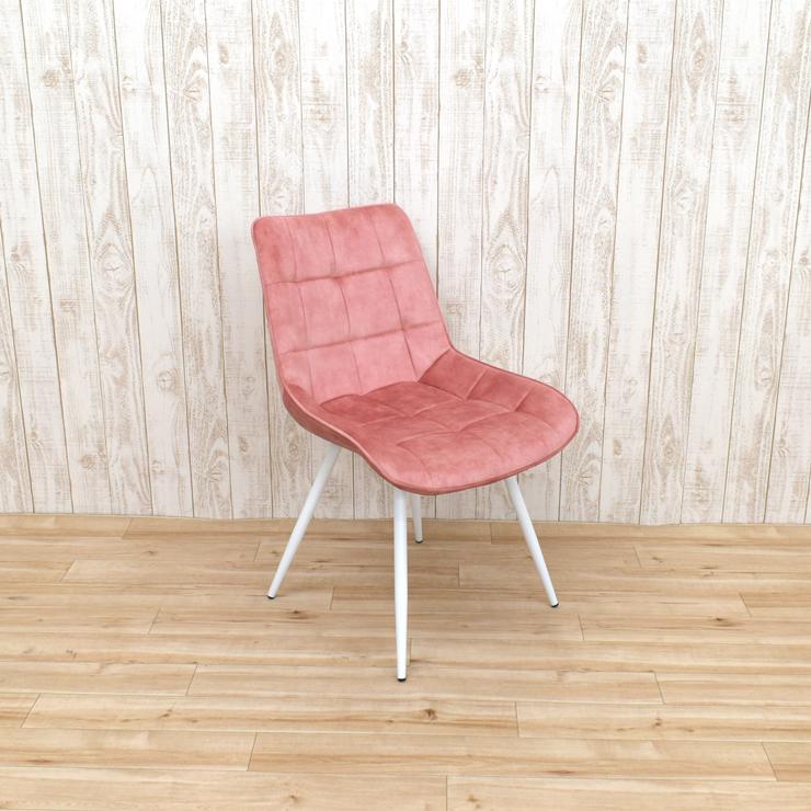 同色2脚セットベルベットイームズチェアピンク