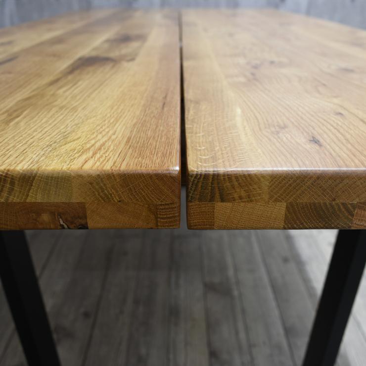 ダイニングテーブル 幅190cm ナチュラルオーク色 天然木 黒脚 一