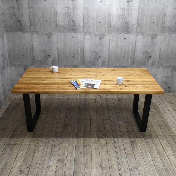 美品　天然木オーク無垢材　ダイニングテーブル　テーパー丸脚　斜め脚　北欧スタイル 美品 天然木オーク無垢材 ダイニングテーブル テーパー丸脚 斜め