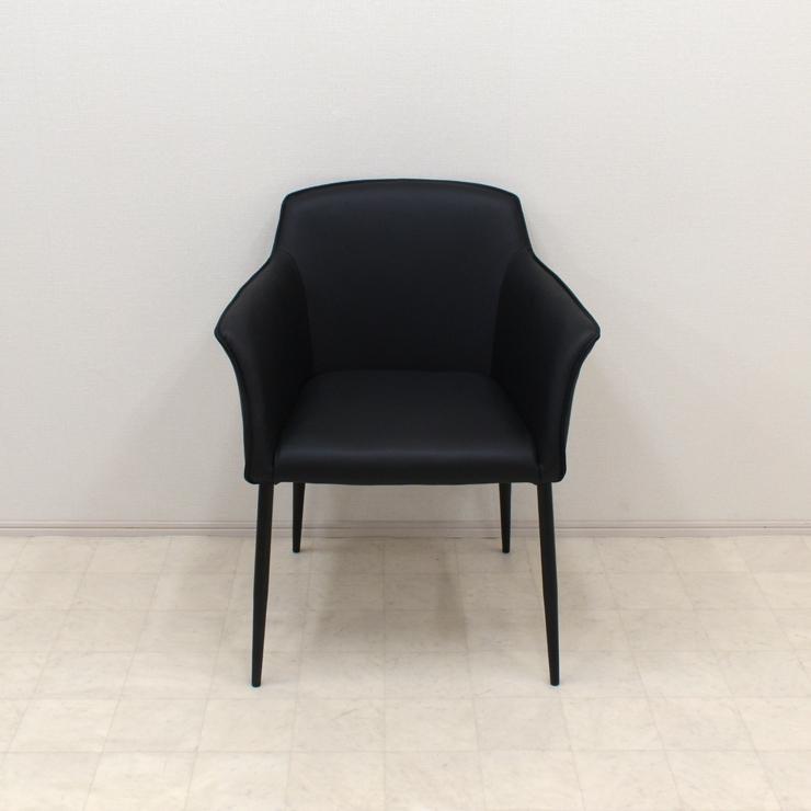 柏木工 ③ 椅子 アームチェア 黒 レザー インテリア ダイニング ブラック ダイニングチェア アームチェア 1脚入り 完成品 tom-ch-351bk