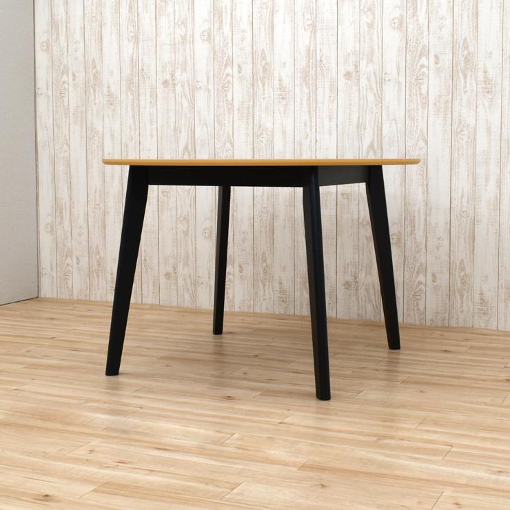 グラード テーブル丸 BR色 円形木製テーブル 黒い金属脚付き カフェ