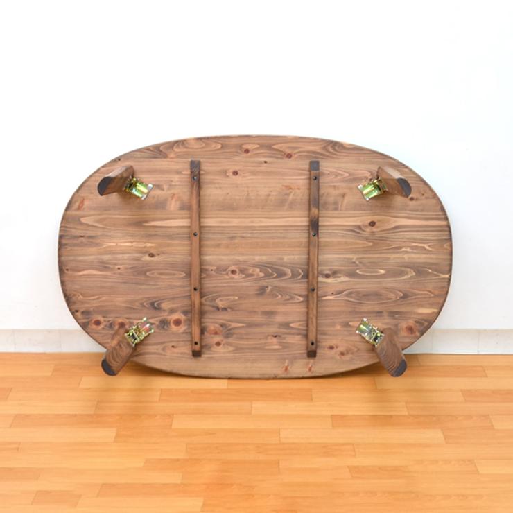 受注生産品 ひのき 座卓 楕円 2人 4人 hinoki120d-178 選べる5色