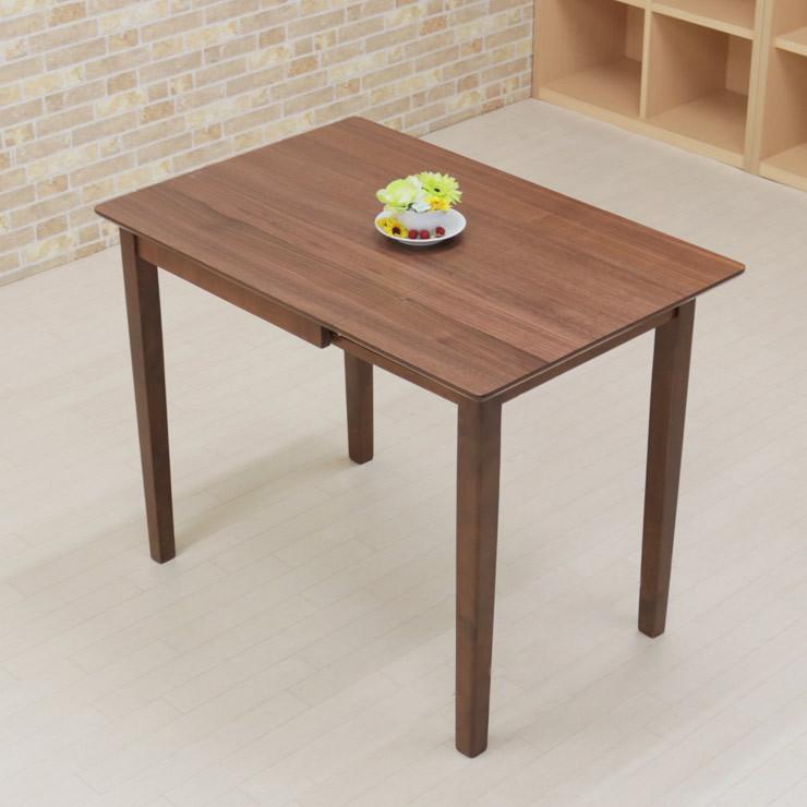 ダイニングテーブル 90/60×60cm 伸縮式 バタフライ 片バタ mt90bata360wn MTウォールナット色/MTWN