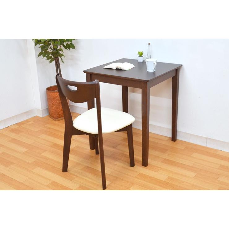 幅60cm×60cm ダイニングテーブル 2点セット pot360 椅子 1脚 選べる2色 ダークブラウン色 ナチュラル コンパクト ミニ