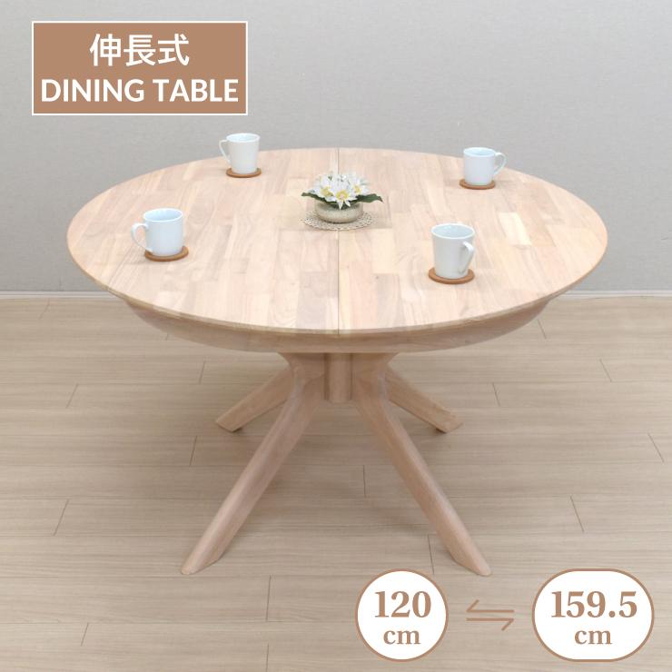 伸長式ダイニングテーブル 幅120cm/159.5cm 2人 4人掛け用 rte120