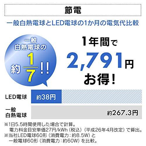 アイリスオーヤマ LED電球 人感センサー付 口金直径26mm 60形相当 昼白色 LDR9N-｜takara777｜06