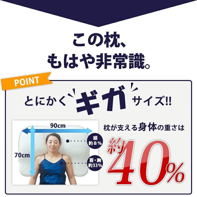 昭和西川 ギガ枕 枕 まくら 大きめ 肩まで 肩まで枕 特大サイズ ゆったりサイズ｜takara777｜02