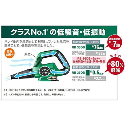 HiKOKI(ハイコーキ) 36V 充電式 ブロワ 小型 軽量 低騒音 風量3段切替 蓄電池・｜takara777｜04