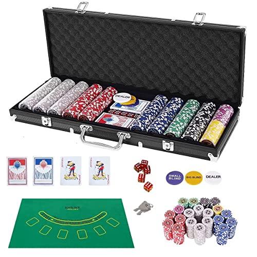 Costway ポーカーセット ポーカーチップ チップ 500枚 数字入り カジノチップ カ｜takara777｜04