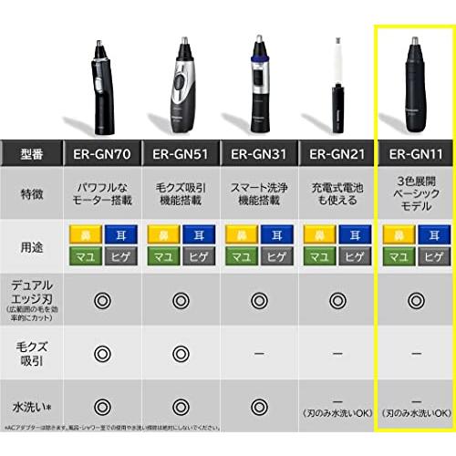 パナソニック 鼻毛カッター エチケットカッター メンズ 眉毛 ヒゲ 耳 ER-GN11-W｜takara777｜05